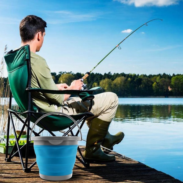 5L Vikbar Hink med Lock Bärbar Vikbar Hink Bil Tvätta Fiske Promotion Badrum Köket Si