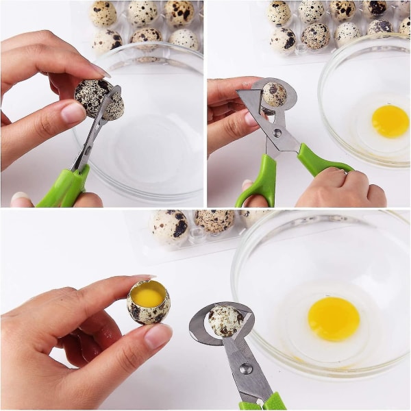 3 kpl viiriäisen munaleikkurin sakset keittiömunaleikkurit (vihreä)