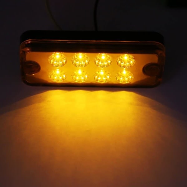 6 kpl 8 LED 12V Kuorma-auton perävaunun sivuvalot Auto Sivuvalojen Ilmaisimet (keltainen)