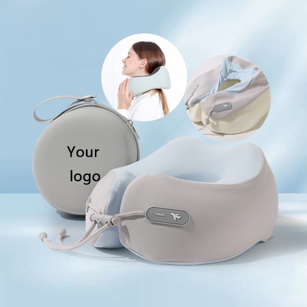 Memory Foam Resekudde Långsam Återhämtning U-formad Nackkudde*ryy Light Grey