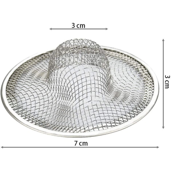 Sæt af 3 Rustfrit Stål Håndvask Si, Køkkenvask Gitter Anti-tilstopning Si Håndvask Aftapning Til Køkkenvask, Badeværelse, Vask, Badekar, 7 * 3 * 3cm