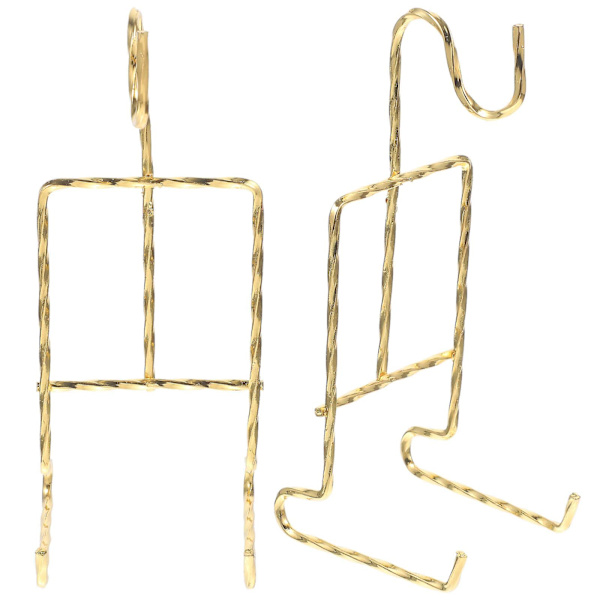 2 st. Teekopp & Fat Displayställ Metall Kopps & Fat Hållare Te Kopps Hållare Guld 15.5X7X6.2CM Golden 15.5X7X6.2CM