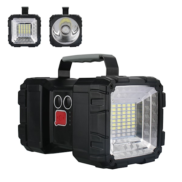 Genopladelig Lommelygte, LED Spotlight Lommelygte 10000 Kapacitet 1200LM 20t Ultra-Lang Standby 3+4 Lystilstande Camping Lommelygte Vandafvisende