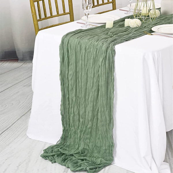 Chiffon bordløper 90x180 cm stor osteduk duk myk midtpunktsduk – lysegrønn