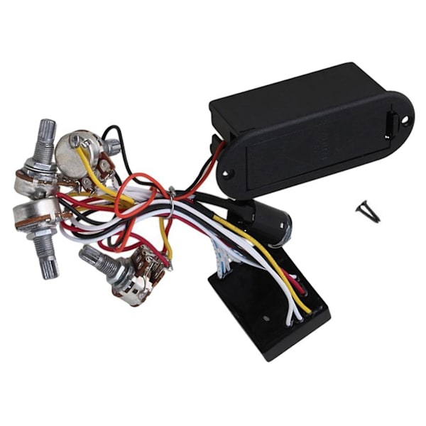 3x 2-bånds Aktiv Bassgitar EQ Equalizer Forforsterker Krets Pickup Svart