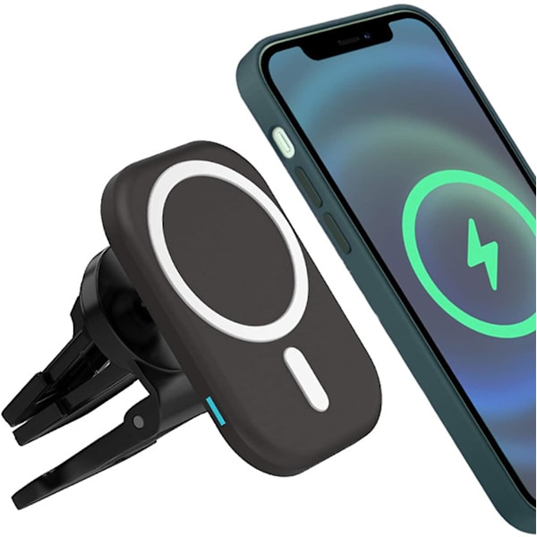 Trådløs Biloplader Holder Kompatibel Med, Automatisk Magnetisk Hurtigopladning Auto Ventilation Telefon Stativ Kompatibel,