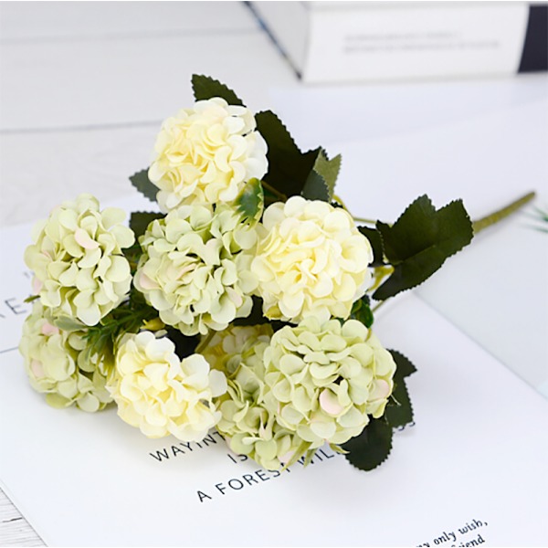 Ljusgrön karatboll krysantemum simuleringsbukett konstgjord blomma sidendekoration (flaskan ingår inte)