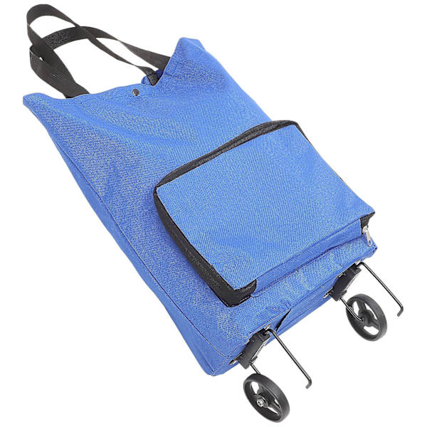 Sammenklappelig Trolleytaske Foldbar Indkøbstaske Med Hjul Foldbar Indkøbsvogn Blå 48X28X18CM Blue 48X28X18CM