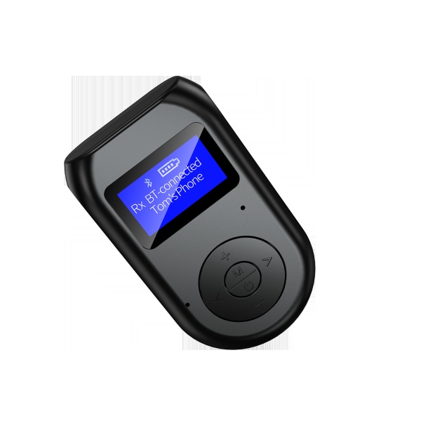 Bluetooth sändarmottagare, Low Latency 4-i-1 Bluetooth 5.0 Audio AUX-adapter med skärm, trådlös Aux Bluetooth Ada