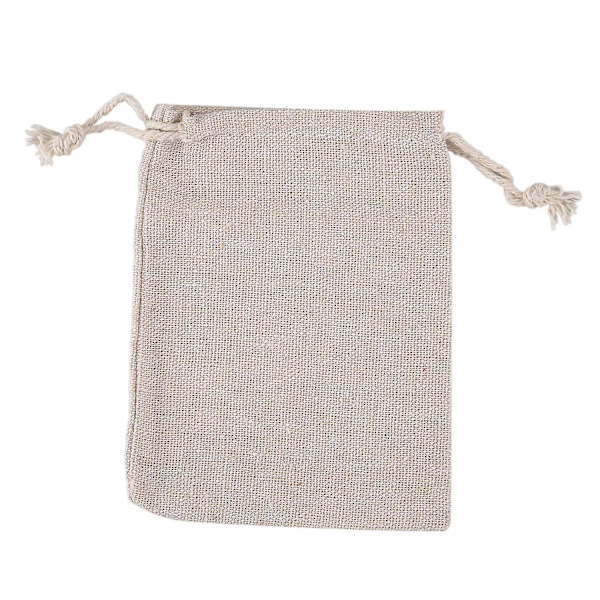 50 stk Bomulls- og Linpose med Trekkstreng Emballasje Gaveposer 9x12cm