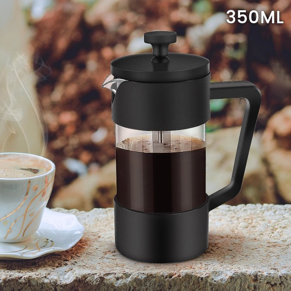 French Press Kaffe Tebryggare 12 oz, förtjockat borosilikatglas Kaffepress rostfri och diskbänk