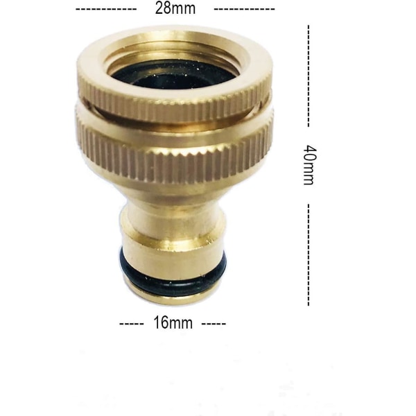 Garden Hose Tap Connector -  Brass Female Threaded Tap Connector For Hosepipe, Threaded Faucet Adapter(2pcs, Gold)