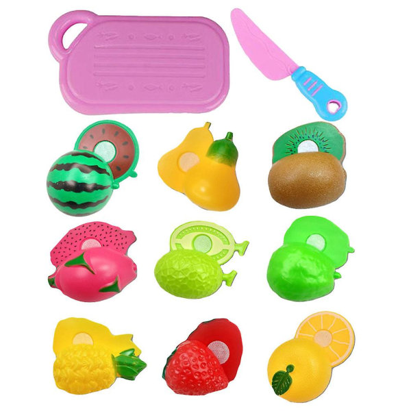 10 stycken Tecknad Simuleringsleksak Plast Frukt Gör det själv Kök Smart Leksak Lämplig Barn Barn Presenter Han Random pattern 10pcs
