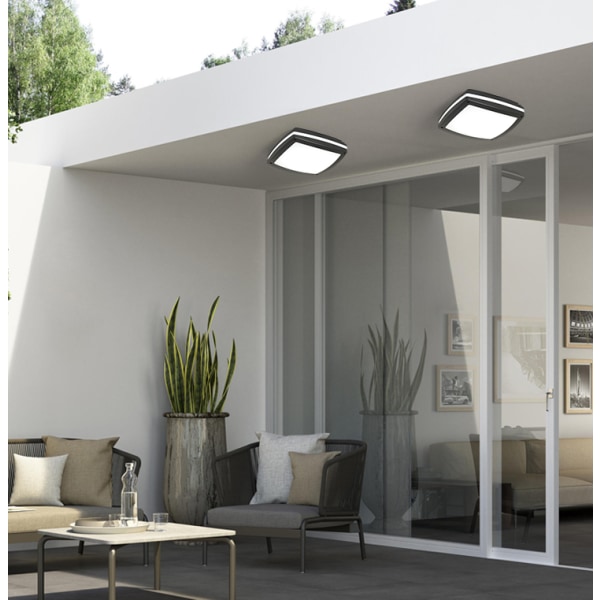 Vattentät LED-taklampa, LED-taklampa IP65 för vardagsrum, badrum, kontor, utomhusveranda och mer (30w + varmt ljus C)