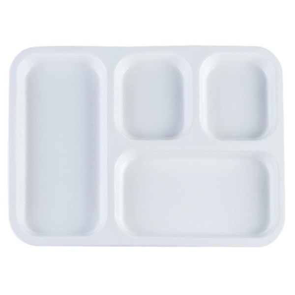 1pc Ceramic Tableware Rectangular Child Meal Plate Service Plate(12 Inch 4-grid)White30.5X22.5CM