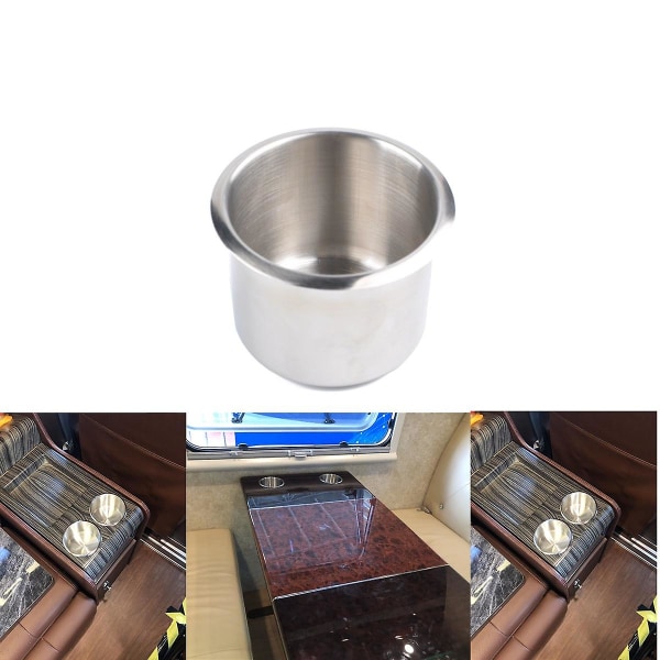 2kpl Universal Marine Boat Cupin pidike, Ruostumattomasta teräksestä valmistettu Drop In Drink -mukin pidike pokeripöydälle, sohvalle