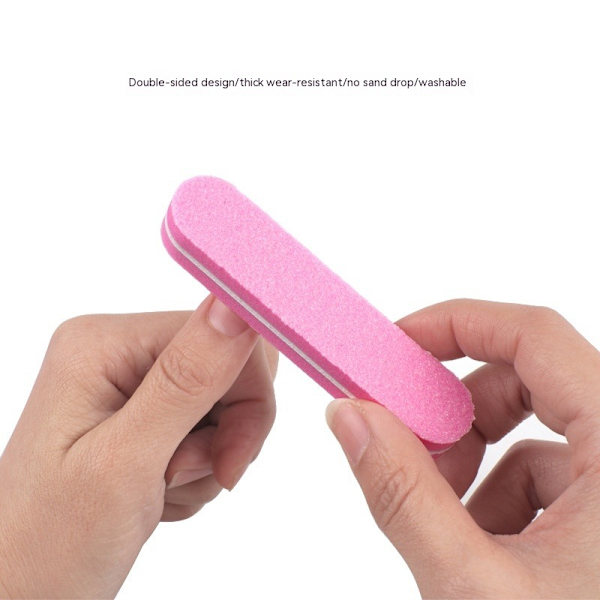 Nagelverktyg Nagelfilremsor Manikyr Typ Rund Svamp Gnidning Dubbla Sidor Rosa