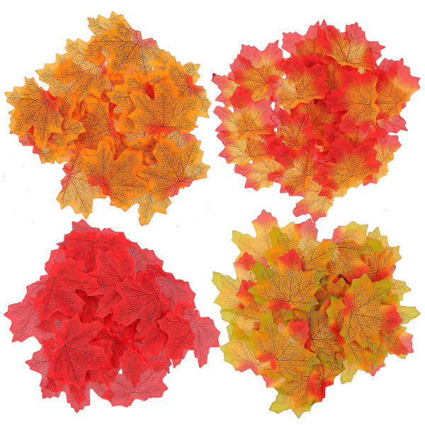 200 st konstgjorda löv Höstlöv Hantverk Lönnlöv Konstgjorda Höstlöv Thanksgiving Höstdekoration Blandade färger 8X6.5CM Assorted Color 8X6.5CM