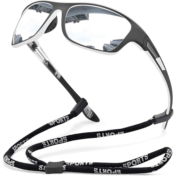 Polariserade Sport Solglasögon För Män Körning Cykling Fiske Solglasögon 100% UV-Skydd Glasögon Silver Spegel Silver Mirror