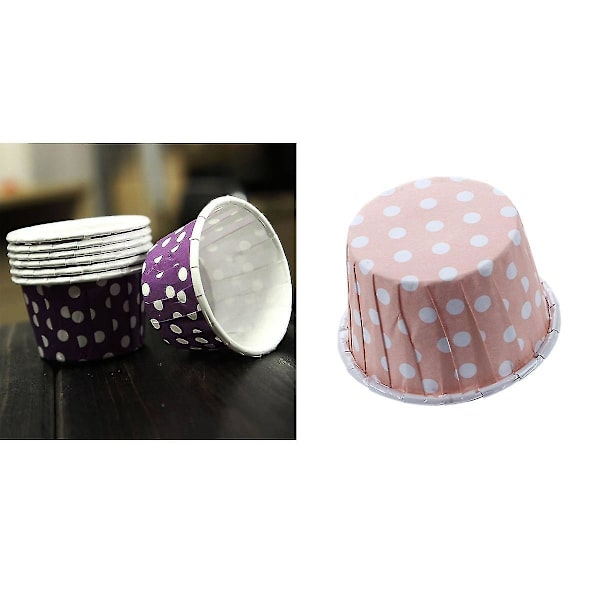 100 kpl Cupcake-paperia, kakkuvuoka, leivontakuppi, vuori, muffin, vaaleanpunainen