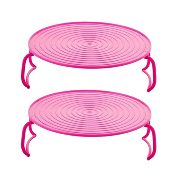 2-pack Multifunktionell Mikrovågsugnsångare Rätt Förvaringsställ Kökslager Risångningsbricka (rosa) 23,5*23,5*8cm 23.5*23.5*8cm