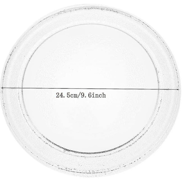 Mikrobølgeovn Glasplade Mikrobølgeovn Glasdrejeskive Plade Udskiftning Flad Bund Glasbakke 24,5 cm/9,6 Tommer (Flad Bund)