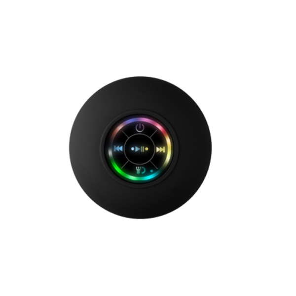 Paranneltu LED-valo Mini Bluetooth-kaiutin, Kannettava Ulkokaiutin Suihkuun, Sisäänrakennettu Mikrofoni, Musta