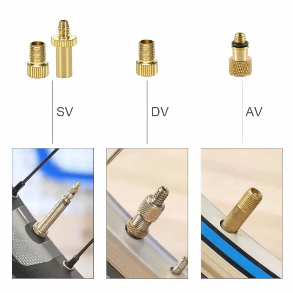Sykkelventil Adapter, 16 stk Messing Sykkelpumpe Adaptere, Ballpumpe Nål, Ballong Oppblåsbare Leke Dysen Inflator Adapter