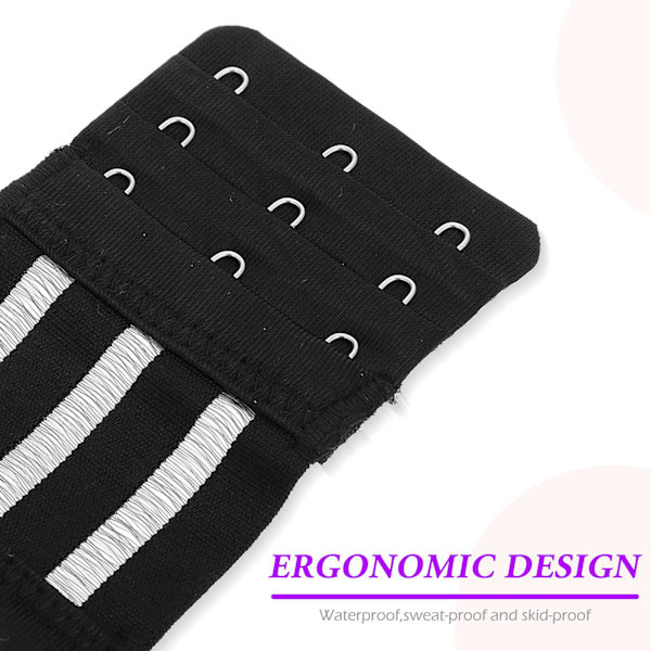 10 st Tub BH-förlängare Kvinnor Dam BH-remförlängare Underkläder Extender Dam BH-krok Elastisk Stretchig Black 10.5X5.7X0.3CM