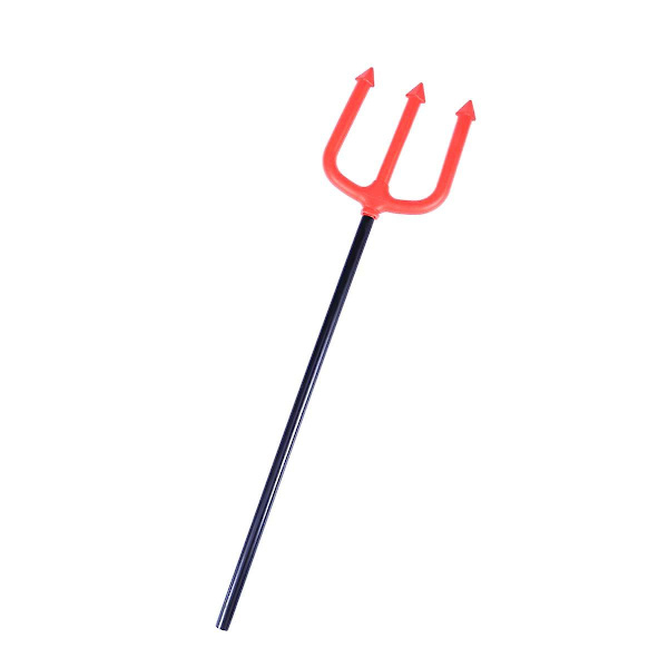 Vuxenleksak Röd Djävulstrident Plast Djävulspitchfork Djävulspitchfork Kostym Trident Rekvisita Djävulsgåffel Kostymröd Red