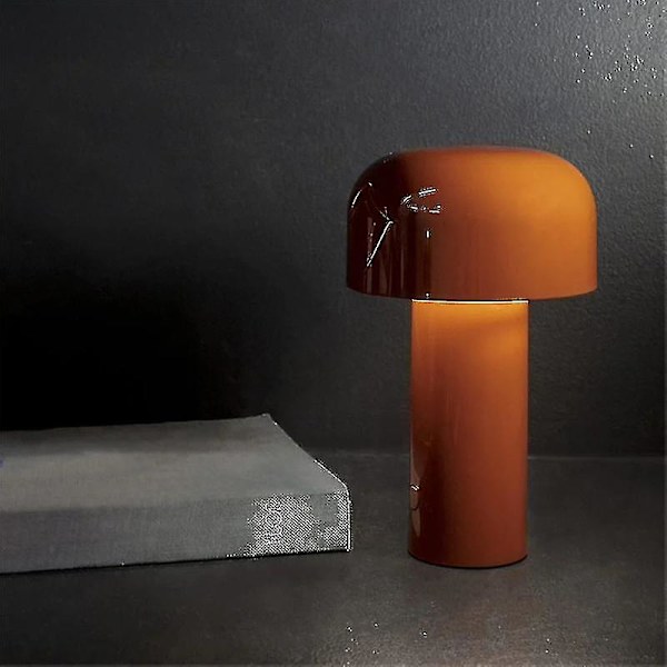 Genopladelig Bordlampe med Svampeform til Bar/Restaurant/Hjem/Kontor Sort Black