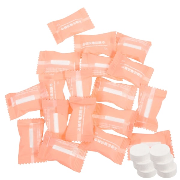 50 stk. Multifunktionelle Rejs håndklæder Tablets Praktiske Komprimerede Håndklæder Kompakt Håndklæde Tablets Hvid 20x20cm White 20x20cm