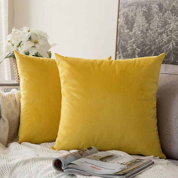 Set med 2 Dekorativa Sammetskuddfodral Soffa Kuddfodral Super Mjuk Dekoration Hem Vardagsrum Sovrum För Soffa 45x45cm Rosa