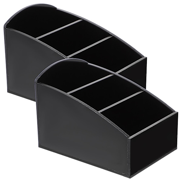 2 stk. Teposeholder i akryl, Sukkerposeholder, Kaffebar-organisator, Skrivebords-kaffeposeholder, Svart1 Black 12.5X8.5X9CM