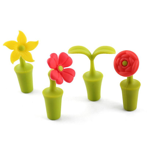 Silikon Vinpropp Kreativ Vinpropp Blomma Silikon Vinpropp (4st)