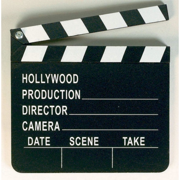 1 styk sort Hollywood biograf klapperplade i træ