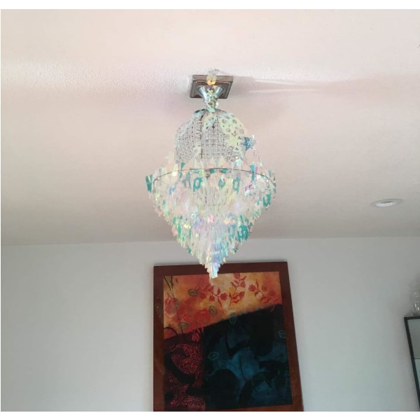 Hanging Decorations Chandelier Shaped Foil Ceiling Hanging Ornament for Bridal Shower Wedding Birthday Frozen Theme Party Fairy