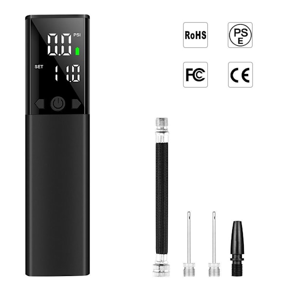 Elektrisk Bollpump, Bärbar Automatisk Luftpump Snabb Bolluppblåsning med Noggrann Tryckmätare och Digital LCD-Skärm