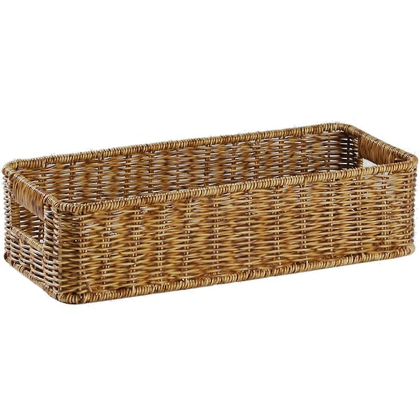 Vävd Korg Imitation Rattan Skrivbordsförvaringskorg Småvaror Förvaringskorg 35.5X15.5X9CM 35.5X15.5X9CM