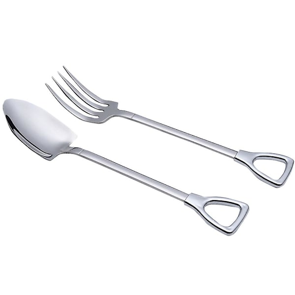 West Tableware -sarja Ruostumattomasta Teräksestä Tehty Pihvihaarukka Lusikka Kaksi-osainen Ruokailuvälineet Pihvi Jälkiruoka Kakku Haarukka Lusikka Silver