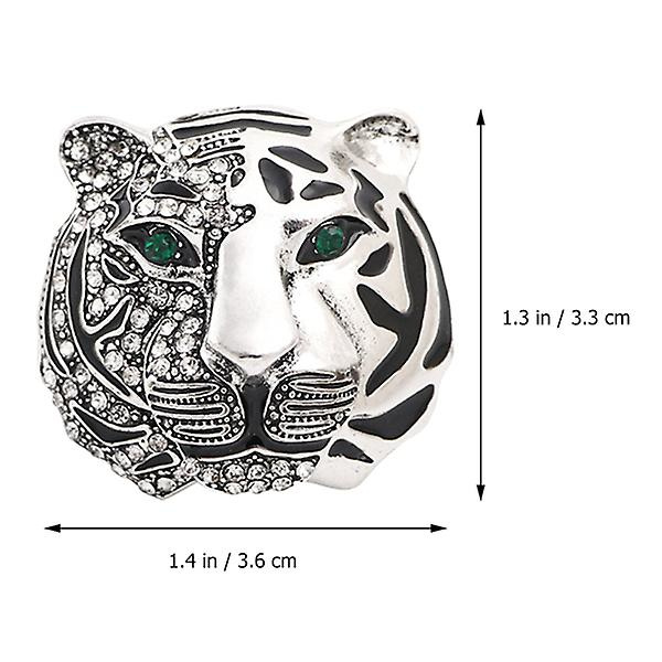 Tigerformad Brosch med Strass Inlägg Kostym Brosch Mode Klädaccessoar Silver 3.6X3.3X0.6CM Silver 3.6X3.3X0.6CM