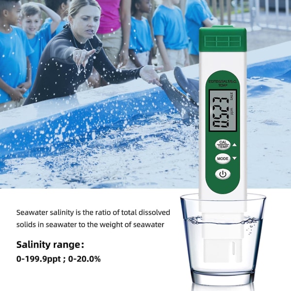 Tds Meter Digital Water Tester Professional 5-in-1 Tds Lämpötila Suola & S.g