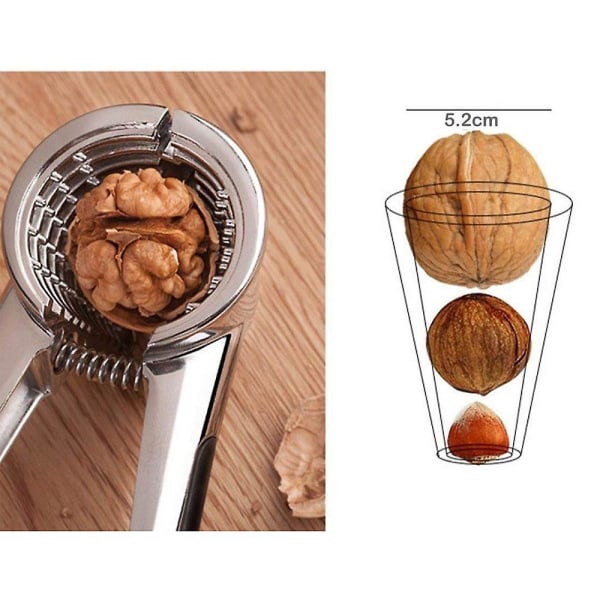 Hurtig nøddeknuser - Pecan, Valnødder, Hasselnøddeknuser Aluminium Legering Skaller Nødåbner Køkken Tang Med Skridsikker Håndtag