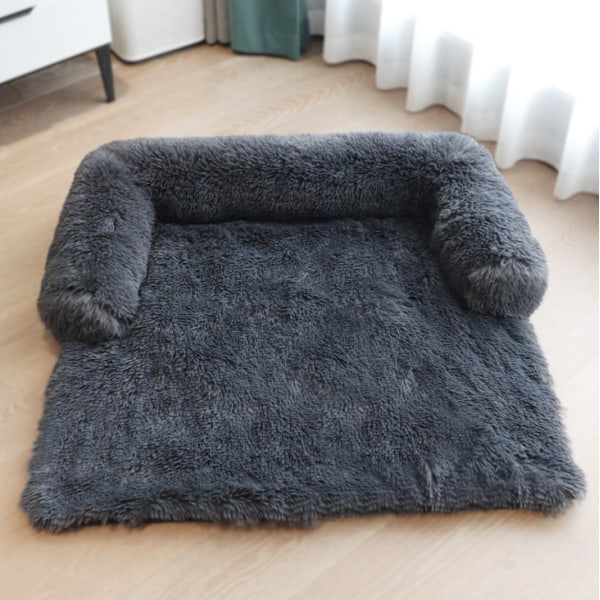 Vandtæt Dyreplaid til Hunde og Katte Blød Plys Plaid Beskytter Sofaer, Stole og Senge mod Pletter, Mørkegrå (76*76*15cm)