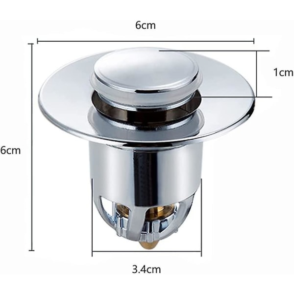 Pop-up Affaldsstop, 1 Vask Affaldsstop Med Si-kurv, Universal Vask Affald, Passer Til Badeværelsesvask Stop Med Alle Standard Aftapningshuller (til