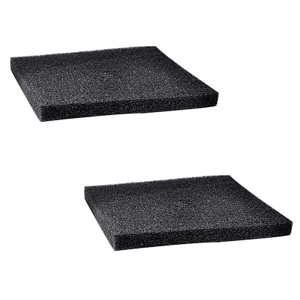 2 stk Tykk Akvarium Filter Svamp Filterpute Aktivt Kull Filtermateriale Svart 50x50cm Black 50x50cm