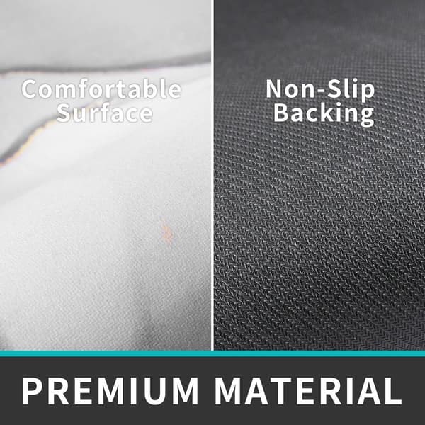 Bademåtte Super Absorberende Skridsikker Hurtigtørrende Badeværelsestæppe, Blød Polyester Brusemåtte til Badekar Håndvask og Brusedør, Hvid Marmor, 50 x 80 cm