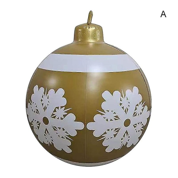 Utendørs Julepynt PVC Oppblåsbar Dekorert Ball Med Oppblåsbar Pumpe 60cm I Diameter Hagegård D