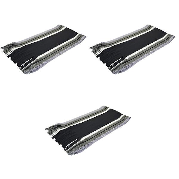 3 stk Menn Kanskje-Kashmir Stripete Sjal Mote Vinter Varmt Strikket Sjal Halsduk Halsvarmer Wrap 3pcs
