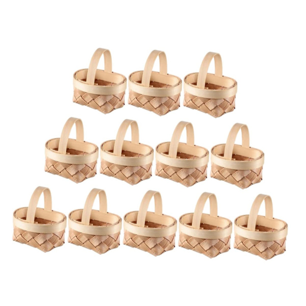 12 stk. Mini Kurv Mini Picnic Kurve Mini Tilbehør Mini Pil Kurve Flettede Kurve Gavepose Husholdnings Slik Kurv